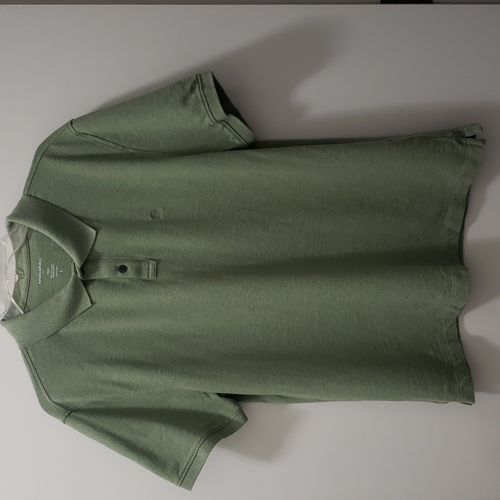 Mens Banana Republic Comfortable Organically Grown Cotton Monogram Pique Polo